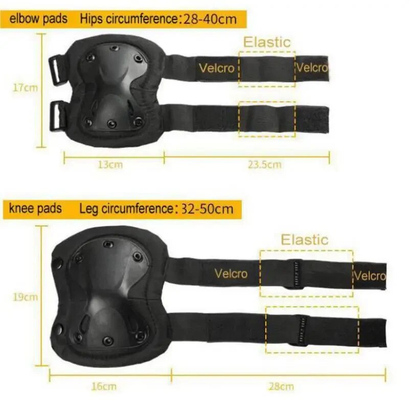 야외 전술 보호 기어 세트, 무릎 패드 4 개, 팔꿈치 - Mountain Biking Elbow Pads 리뷰 및 가격